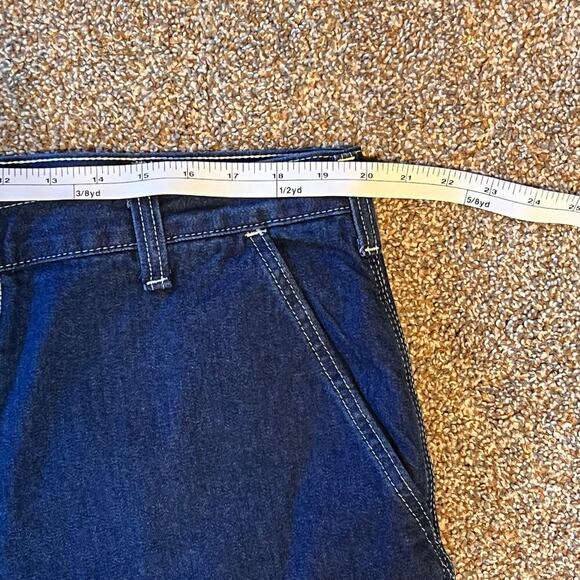 Carhartt Men's Carpenter Loose Straight Denim Dungaree Dark Wash. Size 38X32 - Picture 6 of 8